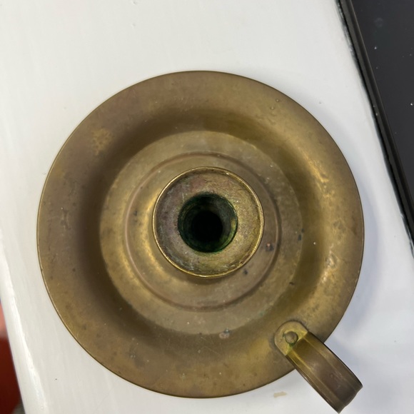 Antique Brass Candle Stick - Picture 2 of 2
